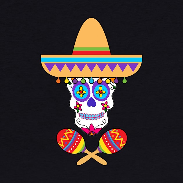 Day of the Dead Sombrero Maracas by 4Craig